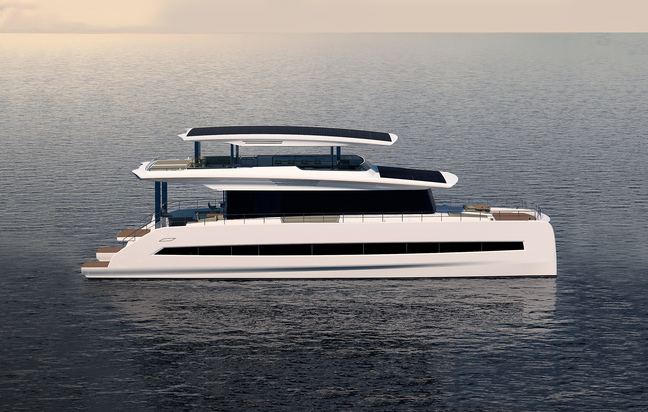 Silent 80 3 deck open solar yacht 1